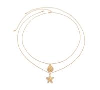 Cómoda cadena de cuerpo de concha de aleación con diseños naturales de estrellas de mar para viajeros, entusiastas de la moda, cadena de cintura ajustable