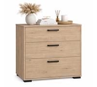 Cómoda, Cajonera Dormitorio Eria Oak con 3 cajones en Color Roble 71 x 40 x 83 cm