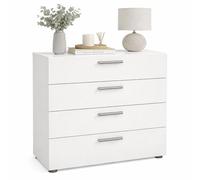 Cómoda, Cajonera Dormitorio Segre White con 4 cajones en Color Blanco 81 x 41 x 69 cm