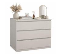 Cómoda, Cajonera Dormitorio SIL Cashmere con 3 Cajones, Color Cashmere, 77 x 50 x 71 cm