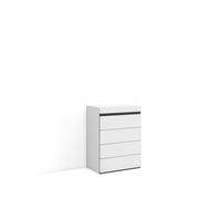 Cómoda, cajonera, mueble auxiliar, 57x35x75cm, dormitorio, habitación, con almacenamiento, estilo moderno, blanco y negro