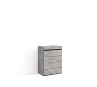 Cómoda, cajonera, mueble auxiliar, 57x35x75cm, dormitorio, habitación, con almacenamiento, estilo moderno, cemento