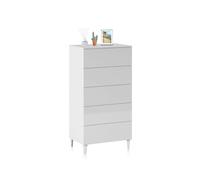 Cómoda chifonier compacta de 5 cajones 61x117 cm plex blanco 61 x 117 x 40 cm