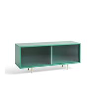 Cómoda Color con Puertas de Cristal, Color Menta Oscuro Medio