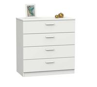 Miroytengo Cómoda con 4 Cajones con guía metálica Tibet en Color Blanco Mate o Roble Cambrian en Melamina 74x78 cm