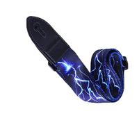 Cómoda correa de nailon ajustable para uso acústico y eléctrico para ukelele y bajo con bolsillo para púas, correa de guitarra duradera