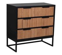 Cómoda de 3 cajones madera y metal 80x39,5x81h cm