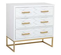 WANDERLUST DECO Cómoda de 3 cajones Madera y Metal 80x39,5x81h cm