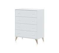 Cómoda de 4 cajones formato vertical en blanco mate 77,5x95 cm iconic blanco artik (blanco mate) 77,5 x 95 x 40 cm