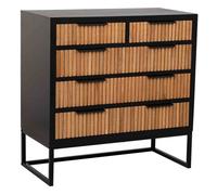 Cómoda de 4 cajones madera y metal 80x39.5x81h cm