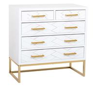 Cómoda de 4 cajones madera y metal 80x39.5x81h cm