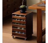 Cómoda de 5 cajones de nogal negro norteamericano macizo, gabinete dental de boticario vintage, almacenamiento de madera for juegos de té, joyas coleccionables, organizador(Does not include caster)