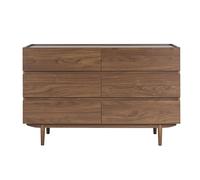 Miliboo Cómoda de 6 cajones de Madera Oscura 120 cm SANAA