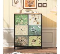 Cómoda de 6 cajones para adultos, elegante cómoda de almacenamiento, versátil tocador y sala de estar, ideal para decoración de pasillo