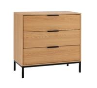 Cómoda de noche auri 3 cajones color roble