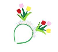 Cómoda diadema de tela elástica con diseño floral para disfraces de baile y diadema ajustable teatral