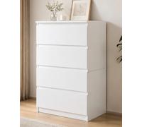 Cómoda Dormitorio con 4 Cajones Cajonera Dormitorio 60 x 40 x 98 cm | Sinfonier Alto con Cajones Mueble Estrecho con Cajones Mueble Auxiliar para Dormitorio Salón Entrada Diseño Moderno