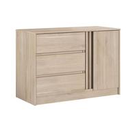 Cómoda dormitorio matrimonio color roble japones 110x77x50 77 cm