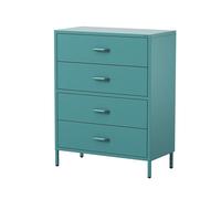 Jan Nowak Comoda Dormitorio Metal - Carla | 80 x 101,5 x 40 cm | Comoda 4 Cajones Metalicos Espaciosos, Superficie Brillante | Cajonera Dormitorio