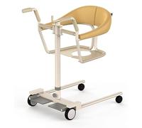 Cómoda Elevador portátil Elevador Manual de Pacientes para el hogar con Asiento Dividido y Orinal Mango Giratorio Silla de Ruedas para Transferencia de enfermería Elevador de Acero multifunc