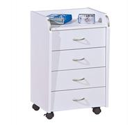 Cómoda En Laminado Blanco Con Ruedas CM. 40X36X65H