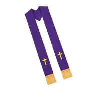 Cómoda estola de banda for el clero la Iglesia con borlas cruzadas bordadas for pastores, sacerdotes, accesorio for ceremonia religiosa Para Ceremonias Eclesiásticas(Purple)