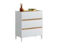 Cómoda ezra blanco artik (blanco mate) - roble nodi 79 x 90,5 x 41 cm