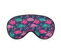 Cómoda funda para antifaz para dormir, correa ajustable, antifaz para dormir, funda para sombra para dormir, para viajes, yoga, siesta, compatible con flamenco rosa verde azulado tropical