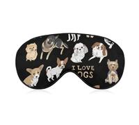 Cómoda funda para antifaz para dormir, unisex, antifaz elástico para dormir, antifaz para juegos de fiesta para mujeres y hombres, compatible con Doodle Pets Dog negro