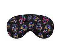 Cómoda funda para máscara de ojos para dormir, correa ajustable, máscara para dormir, cubierta para sombra de sueño para viajes, yoga, siesta, compatible con Day Dead Colorful Sugar Skull