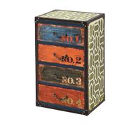 [en.casa] Cómoda para Salón o Pasillo 66 x 40 x 30 cm Armario con 4 Cajones Cajonera Organizador de Oficina Diseño Industrial Sideboard Mueble Auxiliar Multicolor