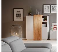 Comoda Highboard Almacenaje 110Cm Blanco Oro Roble Craft 3 Puertas 75859368