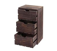 Cómoda HWC-C62, cómoda de madera, aspecto antiguo, 3 cajones, 53 x 32 x 26 cm ~ marrón