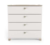 Cómoda izzy de 4 cajones dormitorio color blanco mate y roble kronberg 85x80x42 cm 42 cm