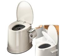 Cómoda junto a la cama Cómoda de doble uso for el cuidado del hogar, diseño de inodoro estándar, portátil for dormitorio, se adapta sobre inodoro en cuclillas, estable antideslizante(White)