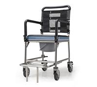 Cómoda junto a la cama, silla de ruedas para pacientes en casa, silla de ducha multifuncional con asiento/cuchara, adecuada para el hogar, hospital