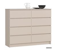 Cómoda k120 cachemira 120 cm 8 cajones 120x40x99 cm