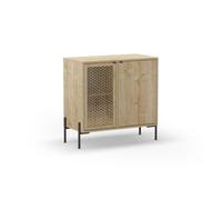 Cómoda koivu 2 puertas roble negro 83,6 x 80,3 x 40 cm