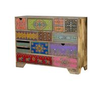 Cómoda madera de mango detalles pintados a mano multicolor multicolor.giner y colomer 90x40x120