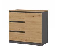 Cómoda Malwa 1D3S/BA ANTHRACITE ARTISAN OAK