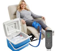 Cómoda máquina de terapia de frío con temperatura y temporizador ajustables, sistema de máquina de hielo para rodilla después de la cirugía, enfriador a prueba de fugas de 9 cuartos para 12 horas,