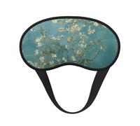 Cómoda máscara de dormir con estampado de flor de almendro para hombres y mujeres, máscara de meditación para viajes, yoga