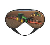 Cómoda máscara de ojos con estampado de granja de tractores, cobertura completa para los ojos, ajustable, suave y transpirable para viajes, meditación