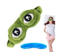 Cómoda máscara para dormir con forma de rana - Divertido parche en el 3D | Mascarilla acolchada para adultos y niños, Accesorio relajante para los ojos, Ideal para dormir y viajar