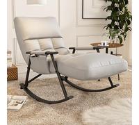 Cómoda mecedora con reposapiés ajustable, marco de metal fácil de limpiar, silla relajante para sala de estar y dormitorio, elegante salón Fauteuil