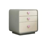 Cómoda Mesita de noche color crema Gabinete almacenamiento madera maciza