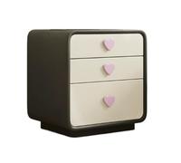 Cómoda Mesita de noche color crema Gabinete almacenamiento madera maciza