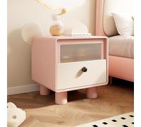 Cómoda Mesita de Noche de Madera Creativa con cajones - Mesita de Noche de 2 Niveles con Espacio de Almacenamiento, diseño Simple para Ahorrar Espacio y una organización óptima.