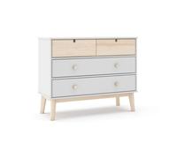 Cómoda misty cloud 4 cajones blanco - oak soft 100 x 81 x 40 cm