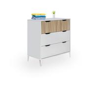 Cómoda nitza on blanco artik (blanco mate) - natur 70,5 x 76 x 40 cm